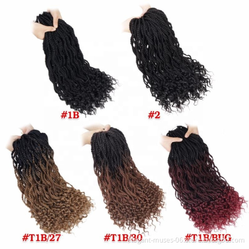 Loop Crochet Bohemian Box Braids Two Tone synthetic Hair Extension Afro Kinky Twist Crochet hair